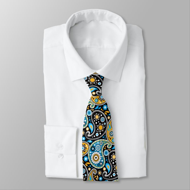 Party Paisley Fancy Country Western Square Dance Tie (Tied)
