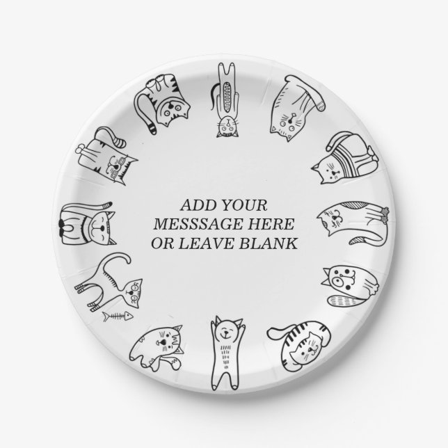 Party Paper Plates - Cool Kitty (Front)