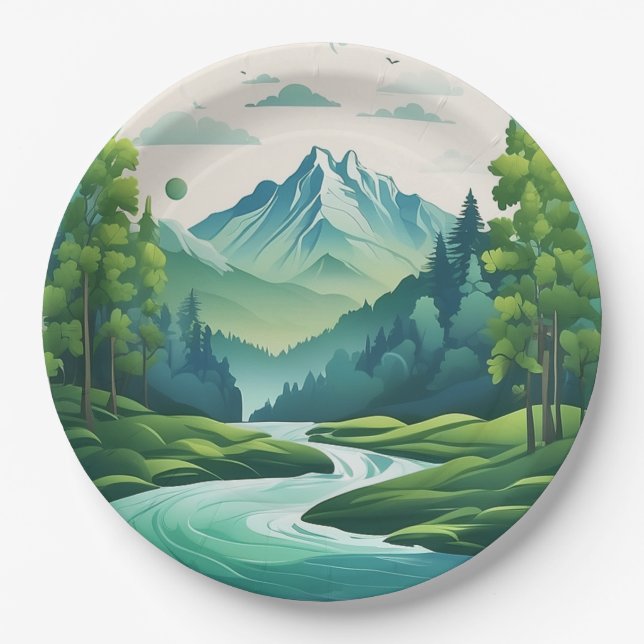 Party paper pleats plate (Front)