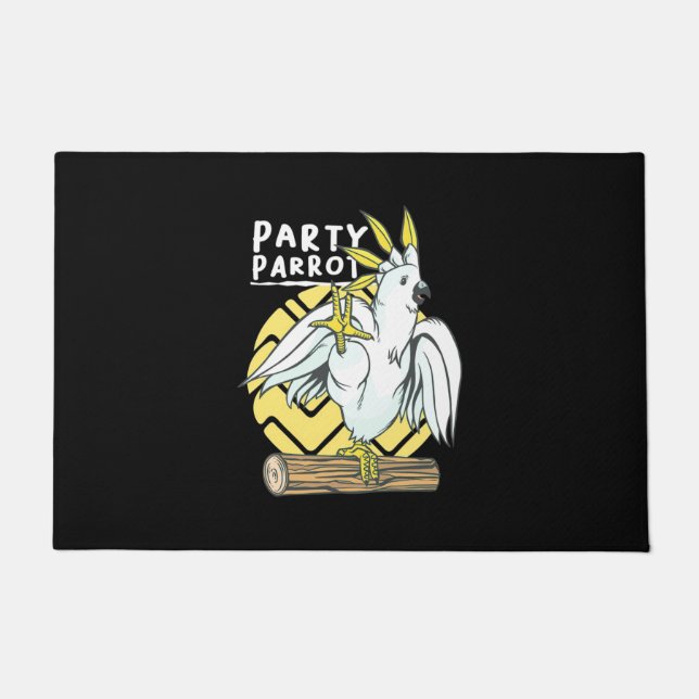 Party Parrot Bird Doormat (Front)