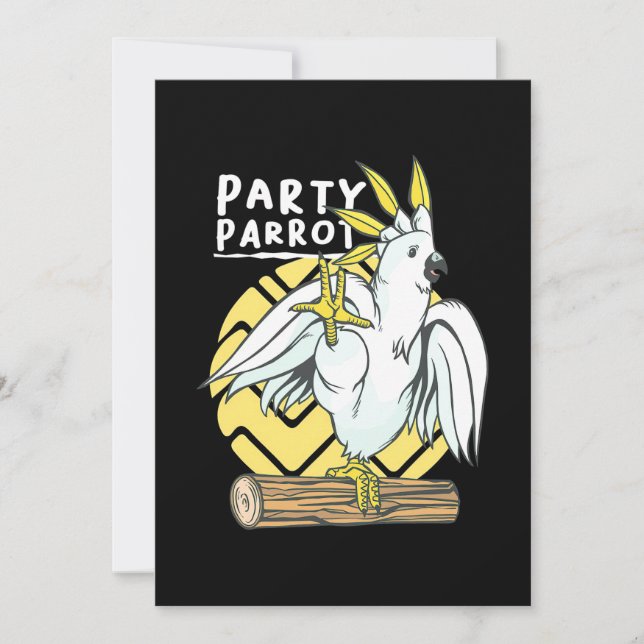 Party Parrot Bird Invitation (Front)