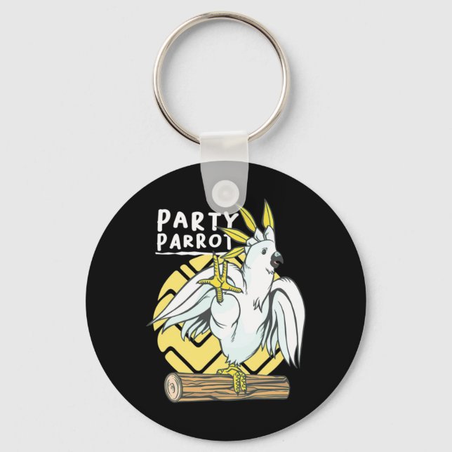 Party Parrot Bird Key Ring (Front)