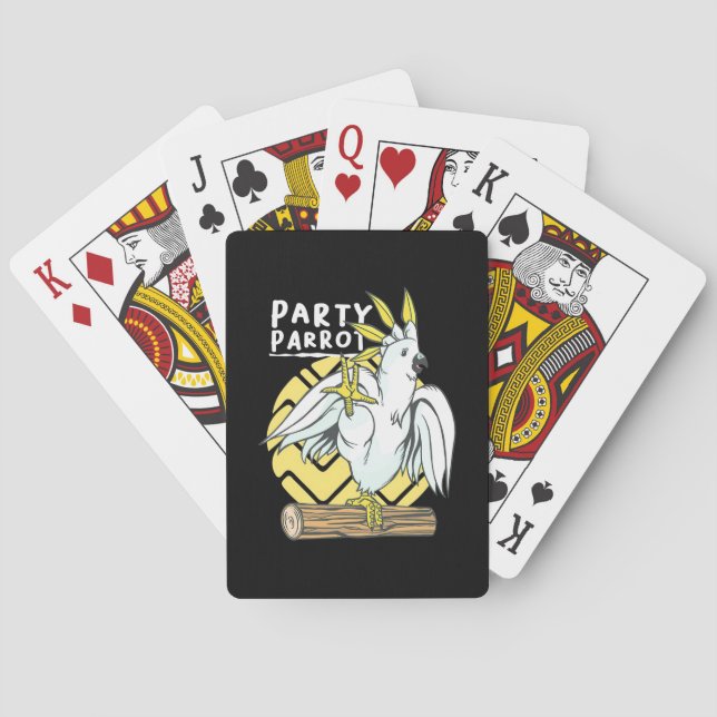 Party Parrot Bird Playing Cards (Back)