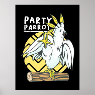 Party Parrot Bird Poster