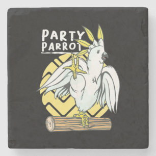 Party Parrot Bird Stone Coaster