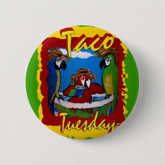Party Parrots 6 Cm Round Badge (Front)