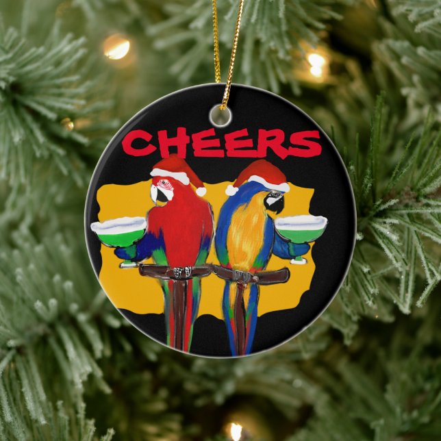 PARTY PARROTS  CERAMIC ORNAMENT (Tree)