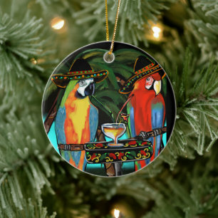 Party Parrots                          Ceramic Ornament
