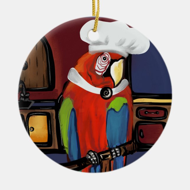 PARTY PARROTS          CERAMIC ORNAMENT (Front)