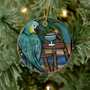 Party Parrots Ceramic Ornament