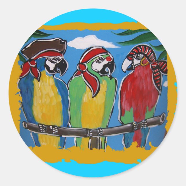 Party Parrots Classic Round Sticker (Front)