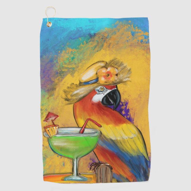Party Parrots Golf Towel (Front)