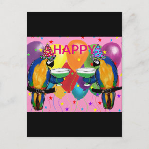 Party Parrots Invitation Postcard