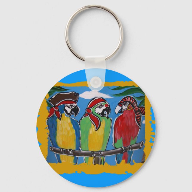 Party Parrots Key Ring (Front)