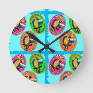 Party Parrots Round Clock