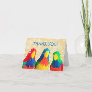 Party Parrots Thank You Note Card