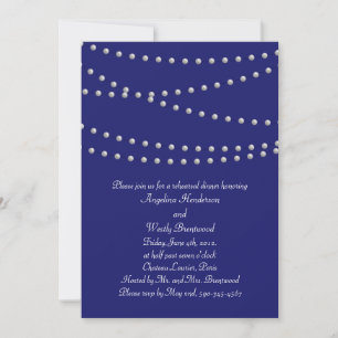 Party Pearls on Indigo Rehearsal Dinner Invitation