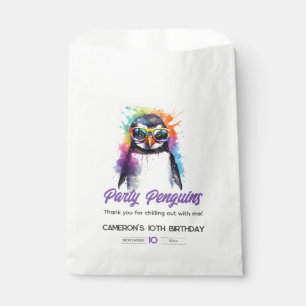 Party Penguin sunglasses, kid's birthday Favour Bag