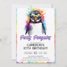 Party Penguin sunglasses, kid's birthday 