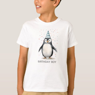 Party Penguin, watercolor, birthday boy T-Shirt