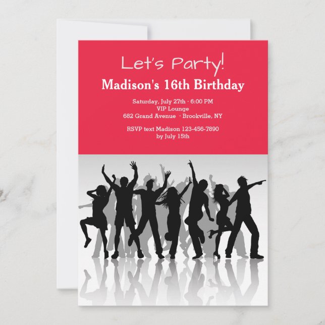 Party People Silhouettes Invitation (Front)
