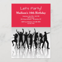 Party People Silhouettes Invitation