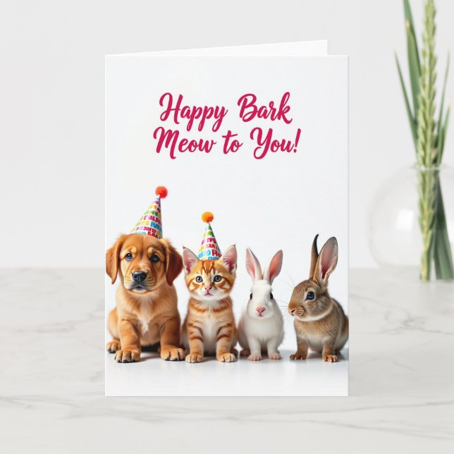Party Pets Birthday Card (Front)