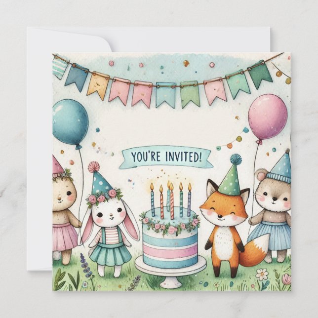 Party Pets Birthday Invitation (Front)