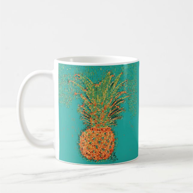 Party Pineapple-Abstract Pineapple on Bright Coffee Mug (Left)