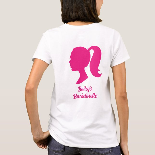 Party Pink Bridesmaid Bachelorette T-Shirt (Back)