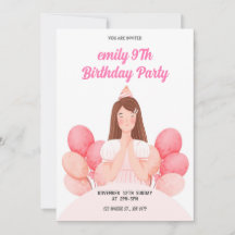 Party Pink Playful Animal Birthday Invitation