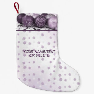 Party Pink Purple Snowflakes Elegant Vintage Small Christmas Stocking