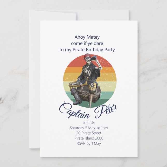 Party Pirate   Invitation (Front)