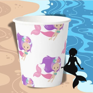 Party Pirate pink mermaids  Paper Cups