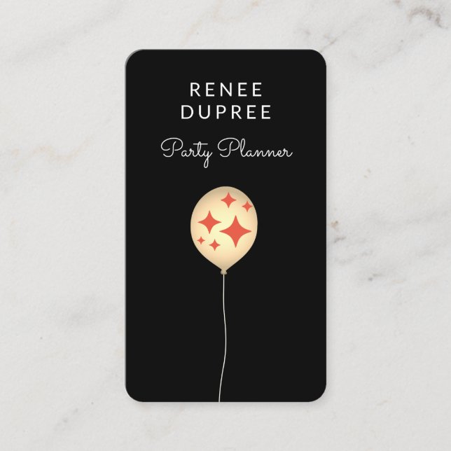 Party Planner Balloon Business Card (Front)