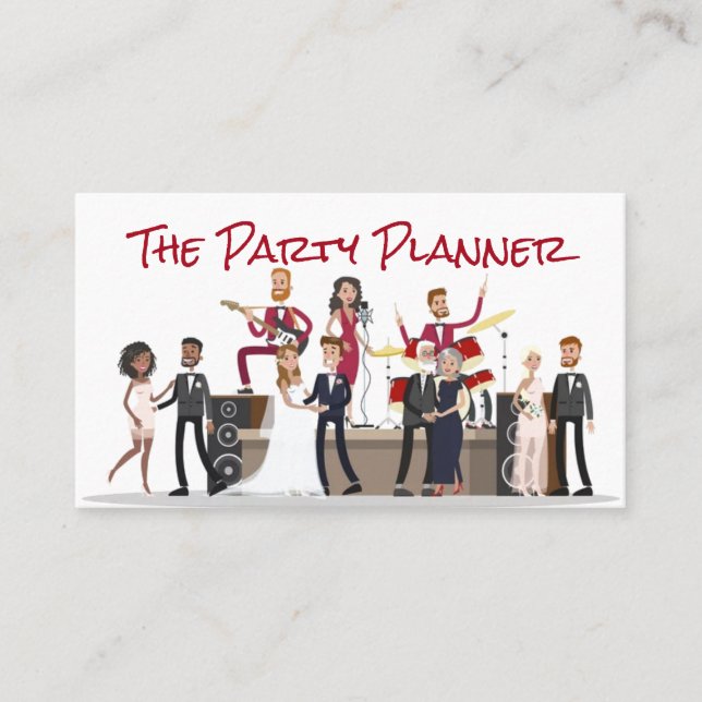 Party Planner Business Ca Business Card (Front)