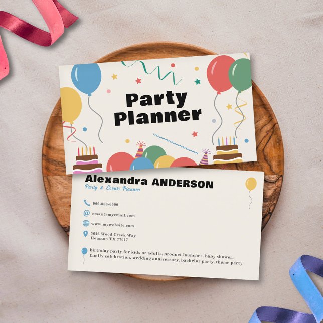 Party Planner Business Card (Party Planner Business Card)