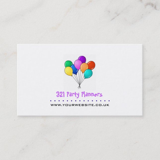 Party Planner Business Card (Balloon Logo) (Front)