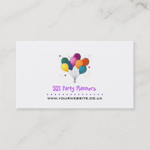 Party Planner Business Card (Balloon/Stars Logo)