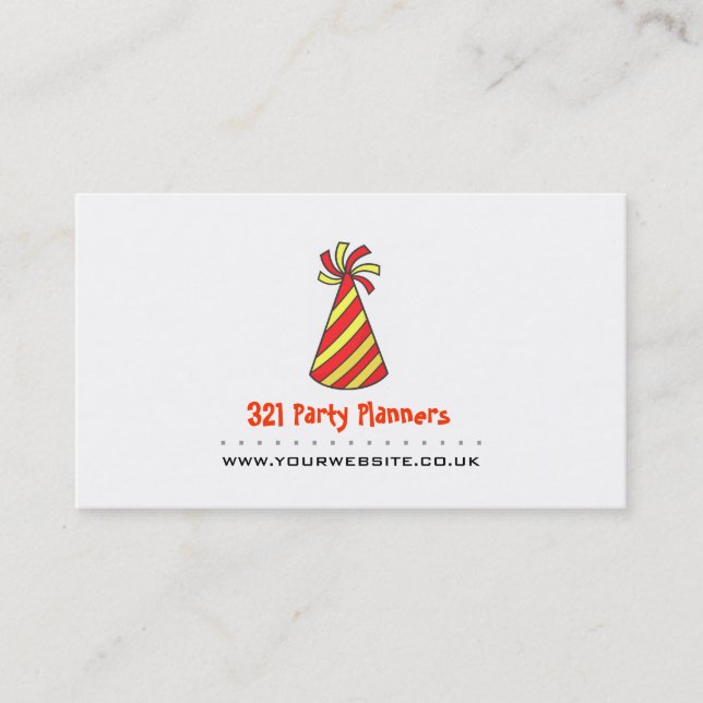 Party Planner Business Card (Red & Yellow) (Front)