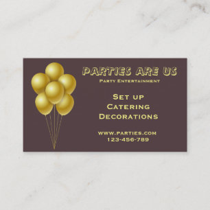 Party planner entertainment catering freelance business card