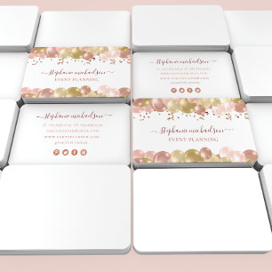 Party Planner Rose Gold Balloon Business Card