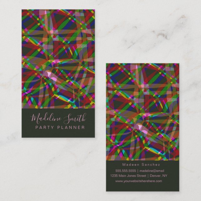 Party Planner Streamers Business Card (Front/Back)