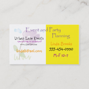 Party Planning Business Card