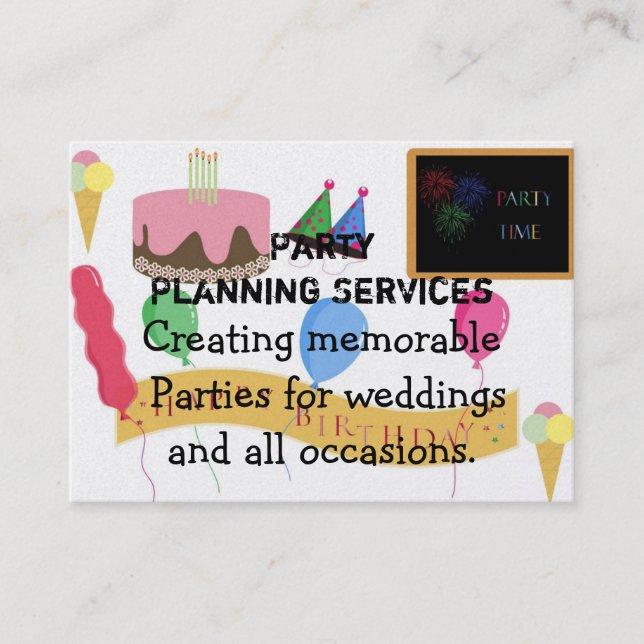 Party Planning Business Card (Front)