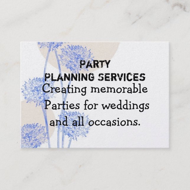 Party Planning Business Card (Front)