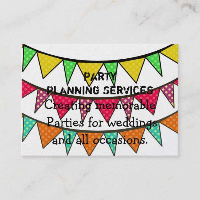 Party Planning Business Card (Front)