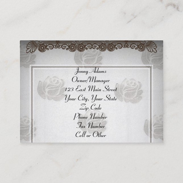 Party Planning Business Card (Back)