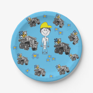 Party Plates+ Bowl-FIFO Son+Truck load hugs Paper Plate