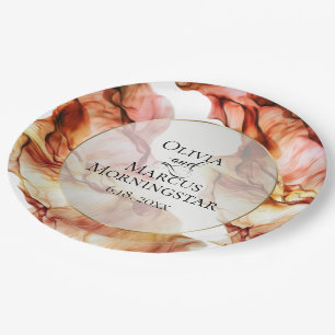 Party Plates   Vibrant Autumn Colours Abstract Ink